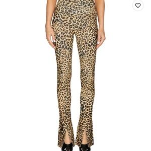 Norma Kamali Animal Print Flare Pants